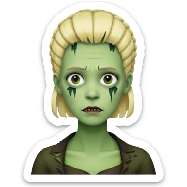 blonde woman frankenstein sticker