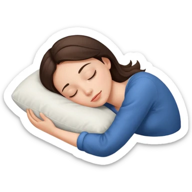 Brunette girl sleeping on a pillow sticker