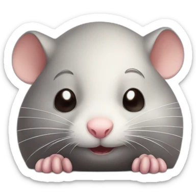 embarrassed rat looking down and blushing with a small tear falling from eye sticker