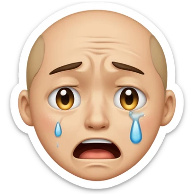 realistic loudly crying face sticker