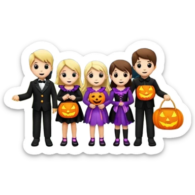 Kids trick or treating at a mansion sticker