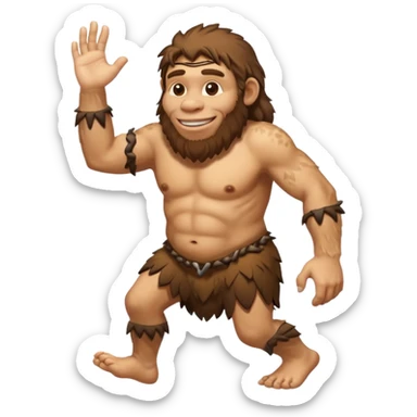 Can you make a emoji of a dumb Neanderthal  with his hands dragging on the ground? sticker