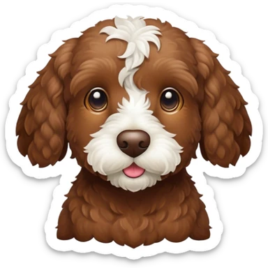 Brown cockapoo white snout  sticker