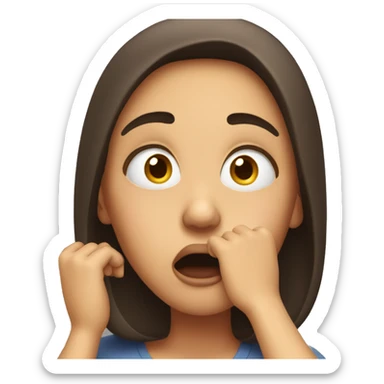 shocked girl with hands on face  sticker