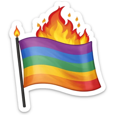 lgbt flag burned emoji  sticker