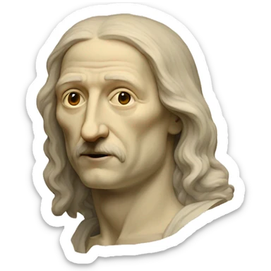 abstracted emoji of human by da vinci sticker