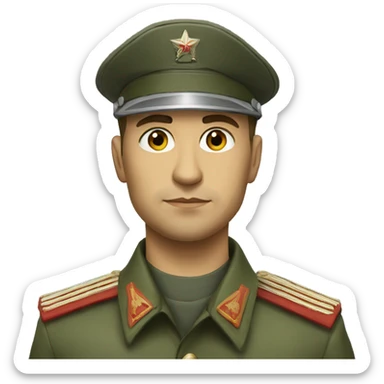 realistic ussr soldier serious with military takes sticker