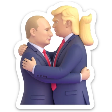 Putin and Trump embracing sticker