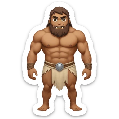 fullbody ancient giant with 1 eye wearing a primitive loincloth sticker