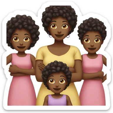 Black Mom with two sons and 3 daughters sticker