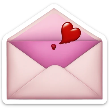 Envelope sealed with a heart and a kiss lipstick stain sticker