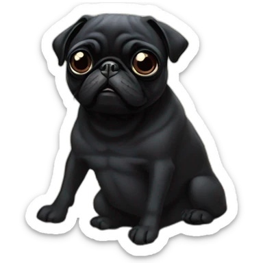 A cyberpunk black pug in Art Nouveau style during 1910 sticker