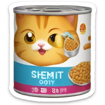 cat food can sticker