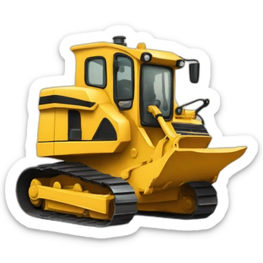 A bulldozer giving birth to a baby bulldozer sticker