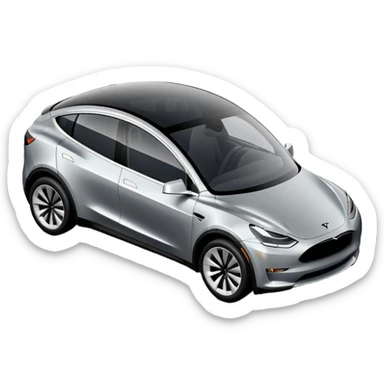 A Tesla Model Y parallel parking at a curb, from above sticker