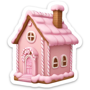 pastel pink gingerbread house sticker
