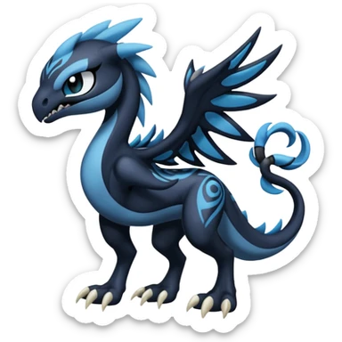 Meloetta-Venom-Stitch-Zekrom-fusion, full body, tribal markings  sticker