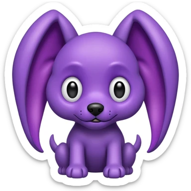 alien dog purple, folded ear sticker