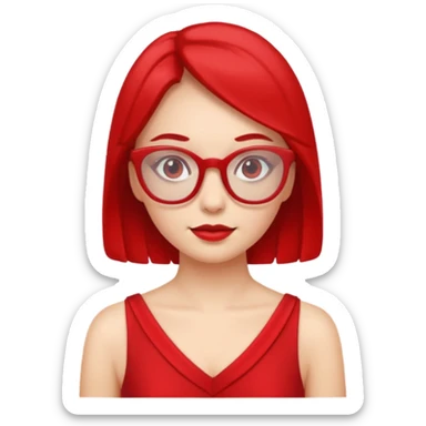 red glasses and red dressed woman sticker