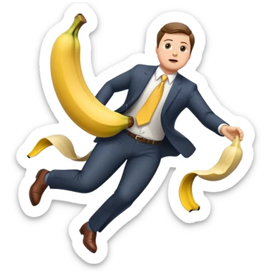 JD Vance stepping on a banana peel and falling backwards sticker