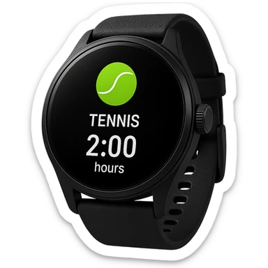 smartwatch con modalità attiva di tennis che segna 2 ore di tennis, REALISTICA 4K sticker