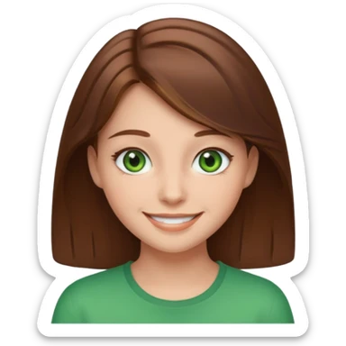 Clean girl whit brown hair and green eyes sticker