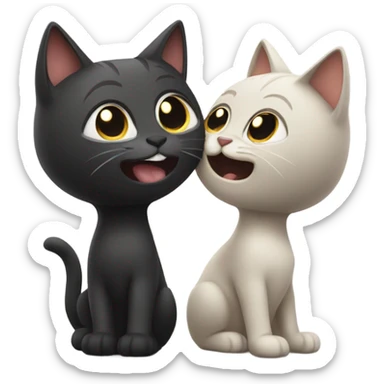Rad and dark cats playing with each other  sticker
