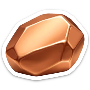 shiny copper metal nugget sticker