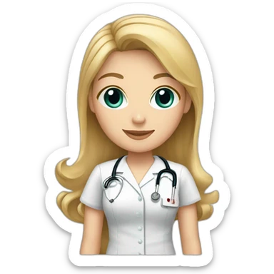 Nurse Blond white girl with 2 cats  one dark grey and one black sticker