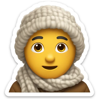  – A cozy, open-armed character with a fluffy scarf, conveying a hug that feels like being wrapped in a blanket. sticker