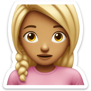 upset girl because she has a pimple sticker