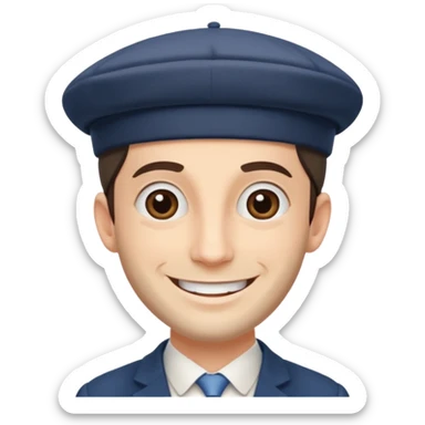 jewish man's face, wearing a kippah and payot sticker