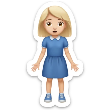 Chica asustada de cuerpo completo  sticker