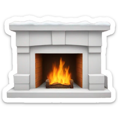 Winter Pink FirePlace, with snow on it sticker