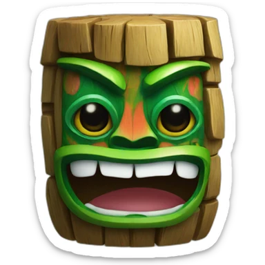 Tiki with colors sticker