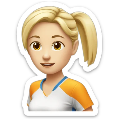 blondy-girl-table-tennis-player sticker