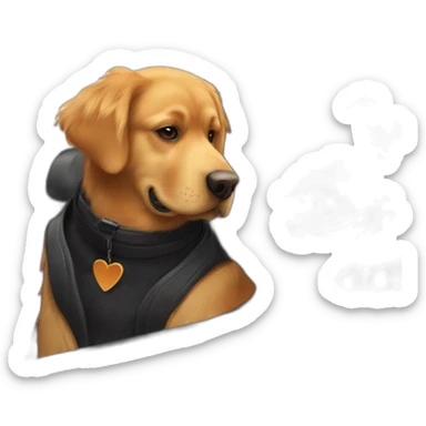 Golden retriever and rottweiller in black cabriolet sticker