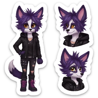 Edgy punk anthro furry by Falvie, LiLaiRa, griffsnuff, AngieWolf sticker