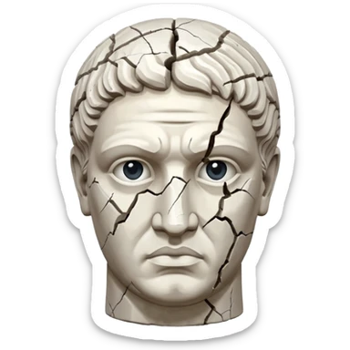white broken marble greek statue head sticker