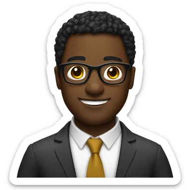 A black guys with nerd glasses  sticker