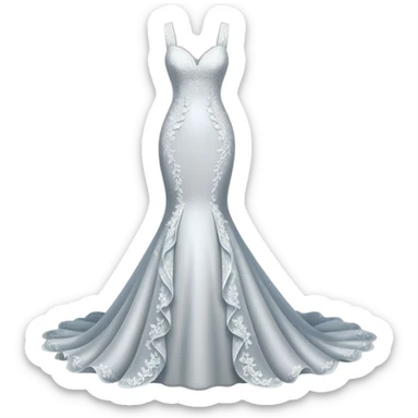 Hyper Realistic ornate Wedding dress displays fish tail with lace sticker