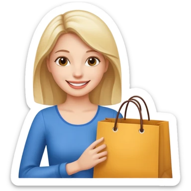 A beautiful woman holding a shopping bag. sticker