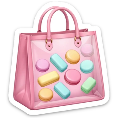 Pastel pink bag of pastel coloured sweets sticker
