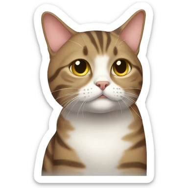 a fat tabby cat sticker