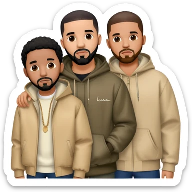 drake,kendrick lamar,j cole sticker