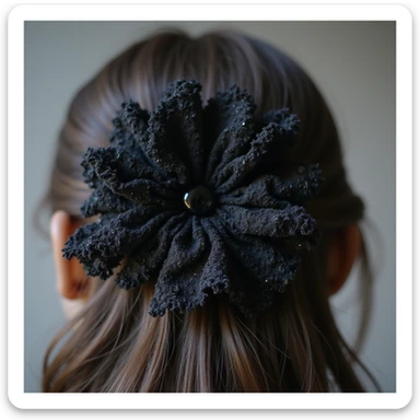 photorealistic gothic hair clip with lace and velvet details, variation 2 sticker