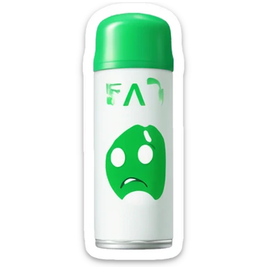 deodorant aerosol with green colours and no moustache sticker