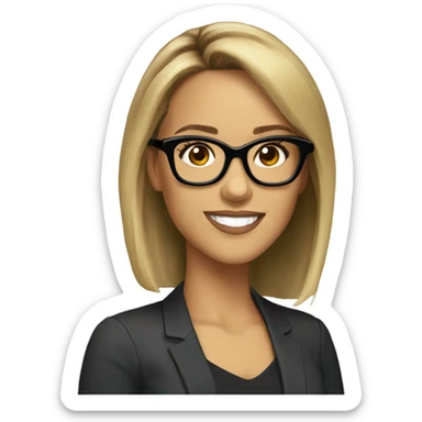 Caucasian Jessica alba with glasses  sticker