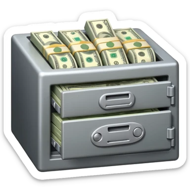 Dinero en una caja fuerte sticker