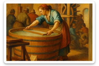 Сгенерируй мне эту же гравюру, только в цвете sticker